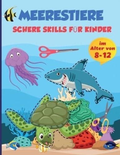 Scheren-Fähigkeiten Meer Tiere Praxis Vorschule Aktivität Buch Für Kinder