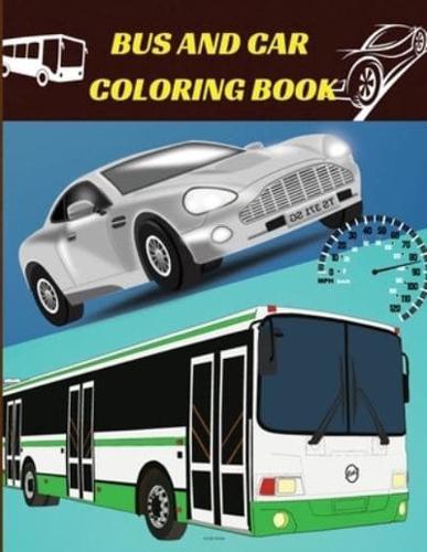 BUS AND CAR COLORING BOOK