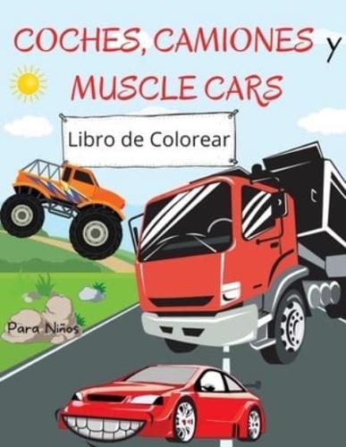 Libro De Colorear Coches, Camiones Y Muscle Cars