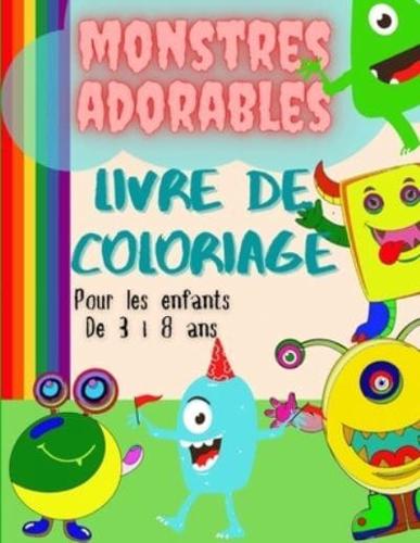 Livre De Coloriage De Monstres Mignons Pour Les Enfants De 3 À 8 Ans