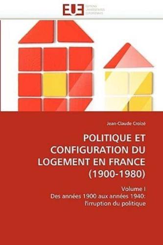 Politique et configuration du logement en france (1900-1980)