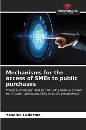 Mechanisms for the Access of SMEs to Public Purchases