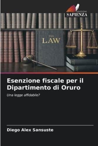 Esenzione Fiscale Per Il Dipartimento Di Oruro