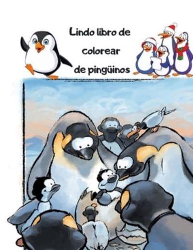 Lindo libro de colorear de pingüinos: Divertido pingüino para colorear para niños