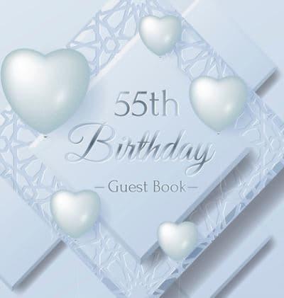 55th Birthday Guest Book: Ice Sheet, Frozen Cover Theme,  Best Wishes from Family and Friends to Write in, Guests Sign in for Party, Gift Log, Hardback