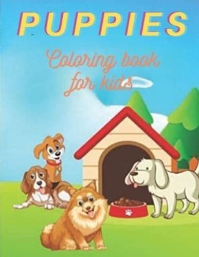 Happy Puppies Coloring Book for Kids