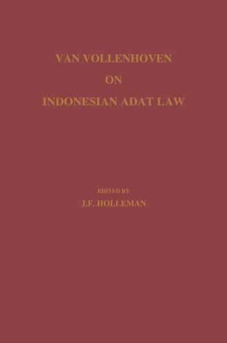 Van Vollenhoven on Indonesian Adat Law