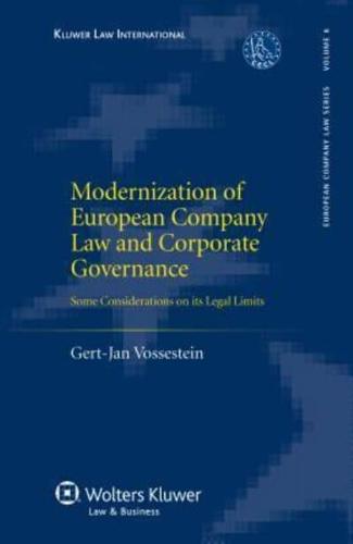 Modernization of European Company Law and Corporate Governance