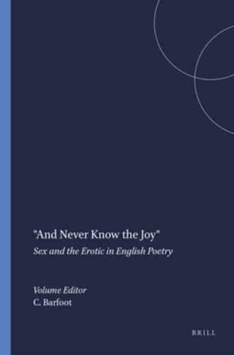 'And Never Know the Joy'