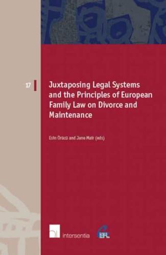 Juxtaposing Legal Systems and the Principles of European Family Law on Divorce and Maintenance