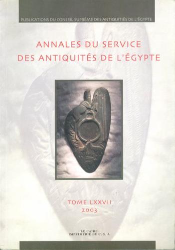 Annales Du Service Des Antiquités De l'Egypte