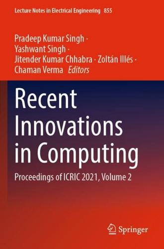 Recent Innovations in Computing Volume 2