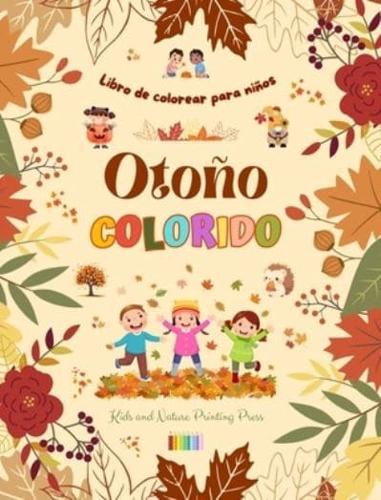Otoño Colorido Libro De Colorear Para Niños Alegres Dibujos Otoñales De Bosques, Animales, Halloween Y Mucho Más