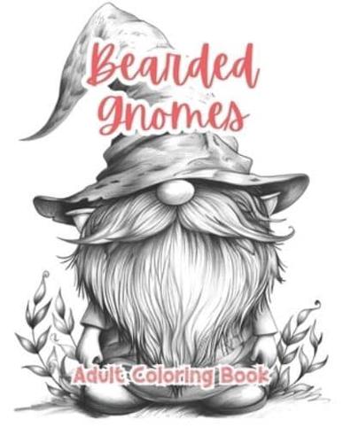 Bearded Gnomes Adult Coloring Book Grayscale Images By TaylorStonelyArt
