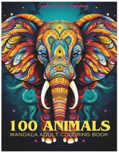 100 Animals Adult Mandala Coloring Book