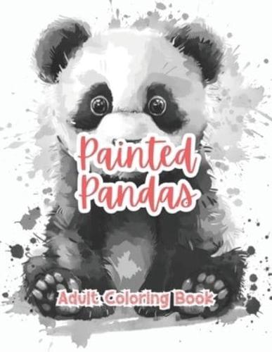 Painted Pandas Adult Coloring Book Grayscale Images By TaylorStonelyArt