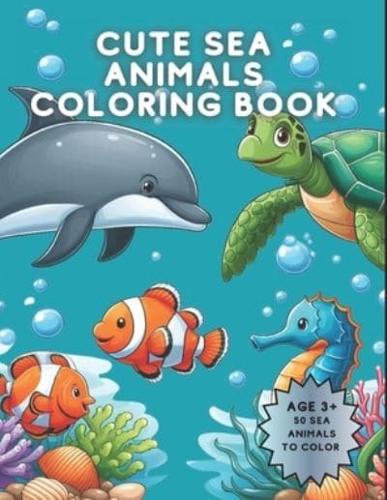 Cute Sea Animals Coloring Book