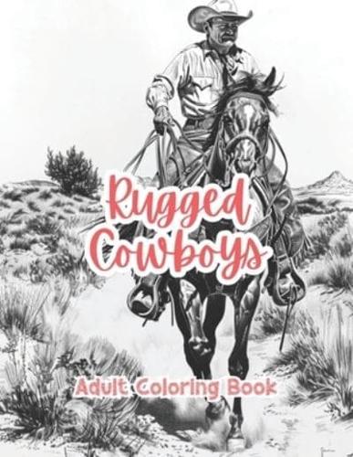 Rugged Cowboys Adult Coloring Book Grayscale Images By TaylorStonelyArt