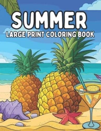 Summer Large Print Coloring Book