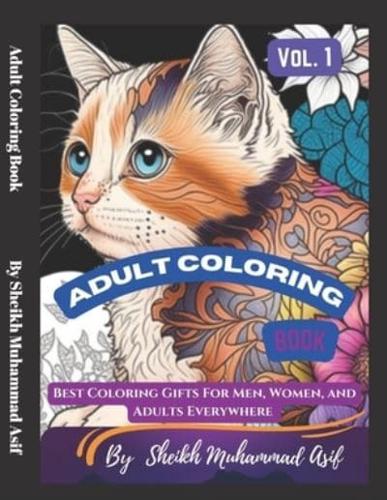 Cat Coloring Book For Adults And Teens