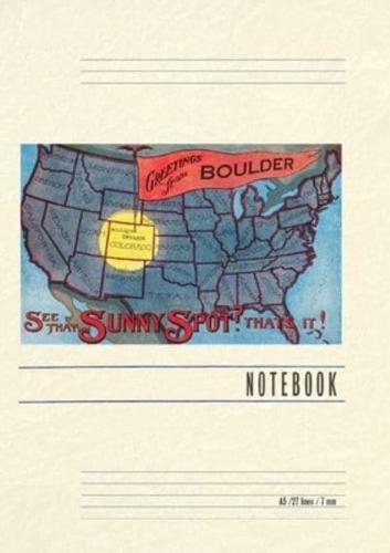 Vintage Lined Notebook Greetings from Boulder