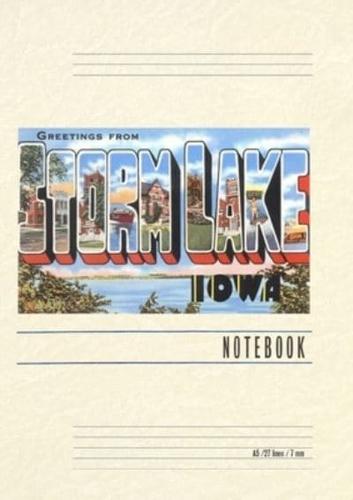 Vintage Lined Notebook Greetings from Storm Lake