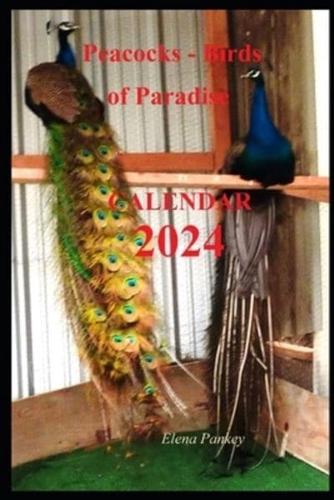 Bird of Paradise, Peacock. Calendar 2024