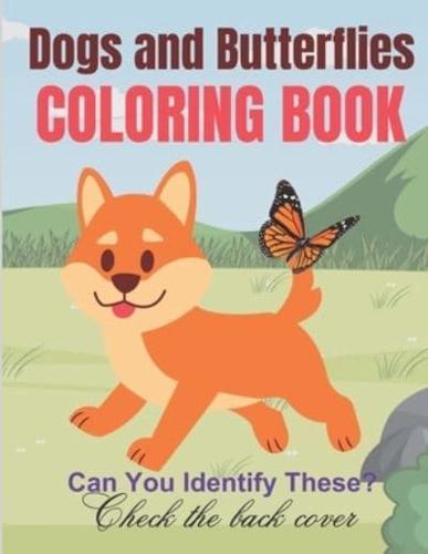 Dogs and Butterflies Coloring Book
