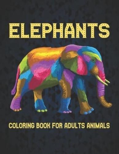 Elephants Animals Coloring Book for Adults