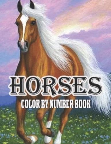 horses color by number Kids: Horse color by number books for kids