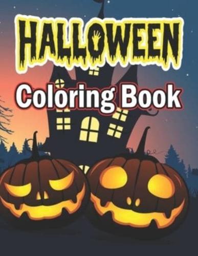 Halloween Coloring Book: Spooky Cute Halloween Coloring Book for Kids