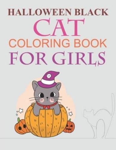 Halloween Black cat Coloring Book For Girls: Halloween Black cat Coloring Book For Kids