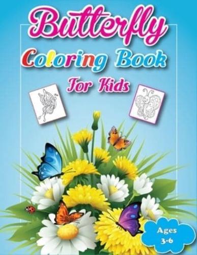 butterfly coloring book for kids ages 3-6: 50 Amazing and Cute Butterflies for Color Learn and Fun   Butterfly Activity Coloring Book for Kids