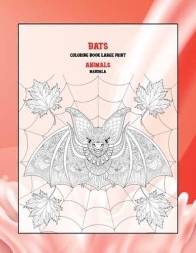 Mandala Coloring Book Large Print - Animals - Bats