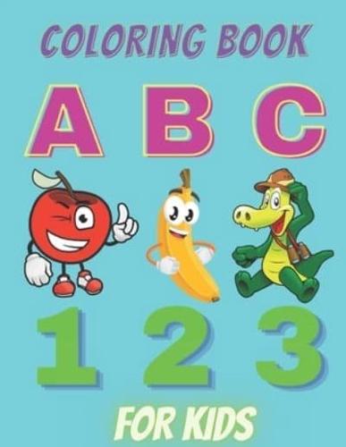 Abc and 123 Coloring Book for kidS