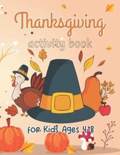 Thanksgiving Activity Book for Kids Ages 4-8