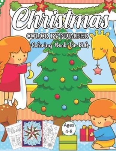 Christmas Color By Number Coloring Book For Kids Ages 4-8