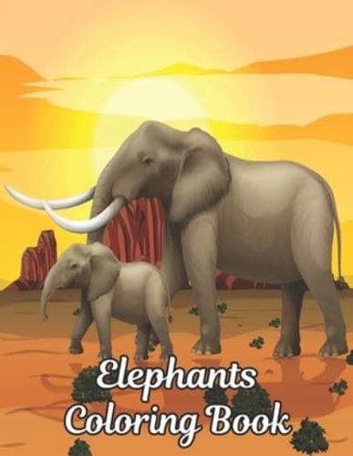 Elephants Coloring Book: Coloring Book Elephant Stress Relieving 50 One Sided Elephants Designs 100 Page Coloring Book Elephants Designs for Stress Relief and Relaxation Elephants Coloring Book for Adults Men & Women Coloring Book Gift