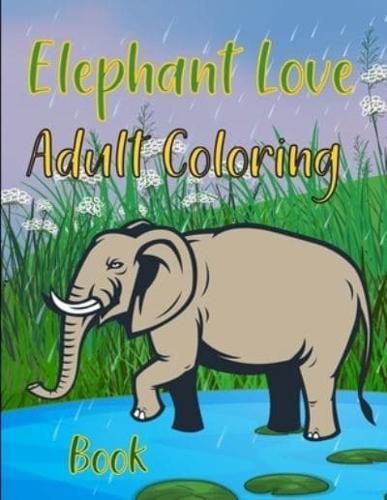 Elephant Love Adult Coloring Book