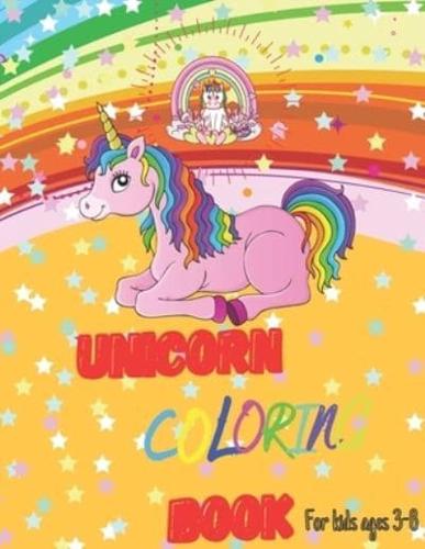 Unicorn Coloring Book for Kids Aged 3-8