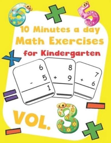 10 Minutes a Day Math Excercise for Kindergarten Vol.3