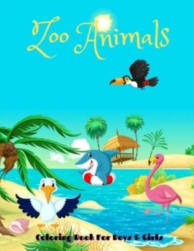 Zoo Animals - Coloring Book For Boys & Girls