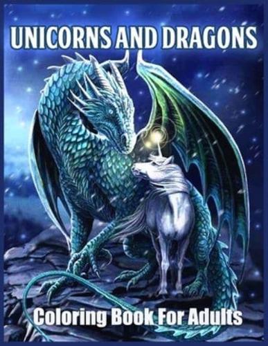 Unicorns and Dragons Coloring Book