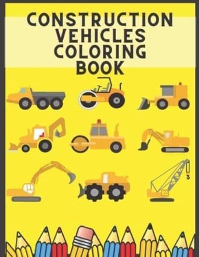 Construction Vehicles Coloring Book