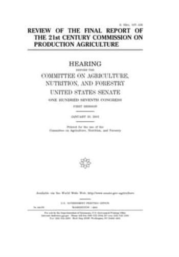 Review of the Final Report of the 21st Century Commission on Production Agriculture