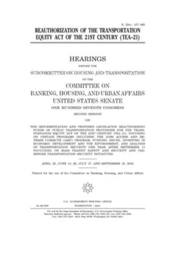 Reauthorization of the Transportation Equity Act of the 21st Century (TEA-21)