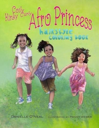 Coily Kinky Curly Afro Princess Hairstyle Coloring Book