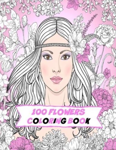 100 Flowers Coloring Book