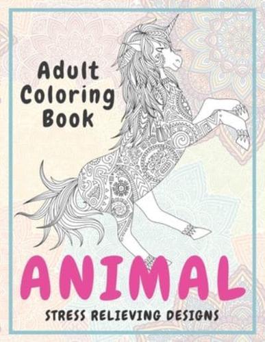 Animal - Adult Coloring Book - Stress Relieving Designs