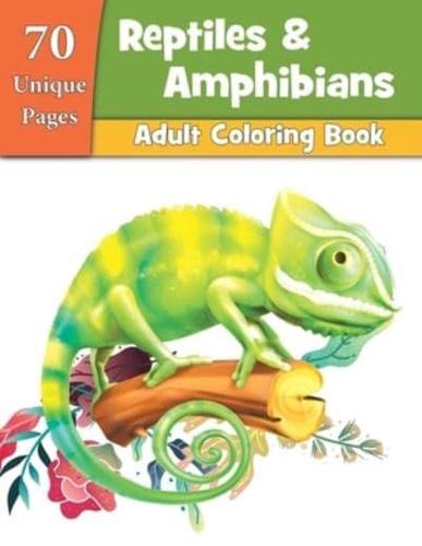 Reptiles & Amphibians Adult Coloring Book 70 Unique Pages